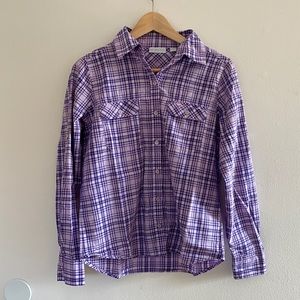 Lavender Plaid Button Down Shirt
